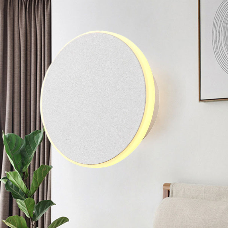 Avtoit | Black/White Disc LED Wall Light Modernism Single Acrylic Wall Lighting Ideas in Warm/White Light