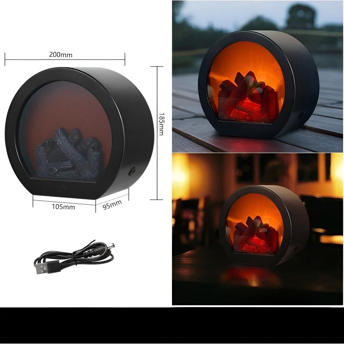 Avtoit | RadiantFlame LED Lantern – Realistic Flame Table Lamp for Cosy Ambient Lighting