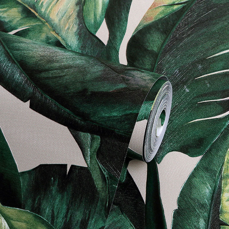 Avtoit | Tropical Banana Leaf Wall Covering for Accent Wall Contemporary Wallpaper, 33'