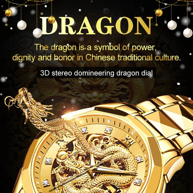Avtoit | Embossed Golden Dragon Watch