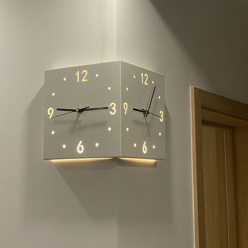 Avtoit | New living room corner double-sided luminous creative clock wall lamp