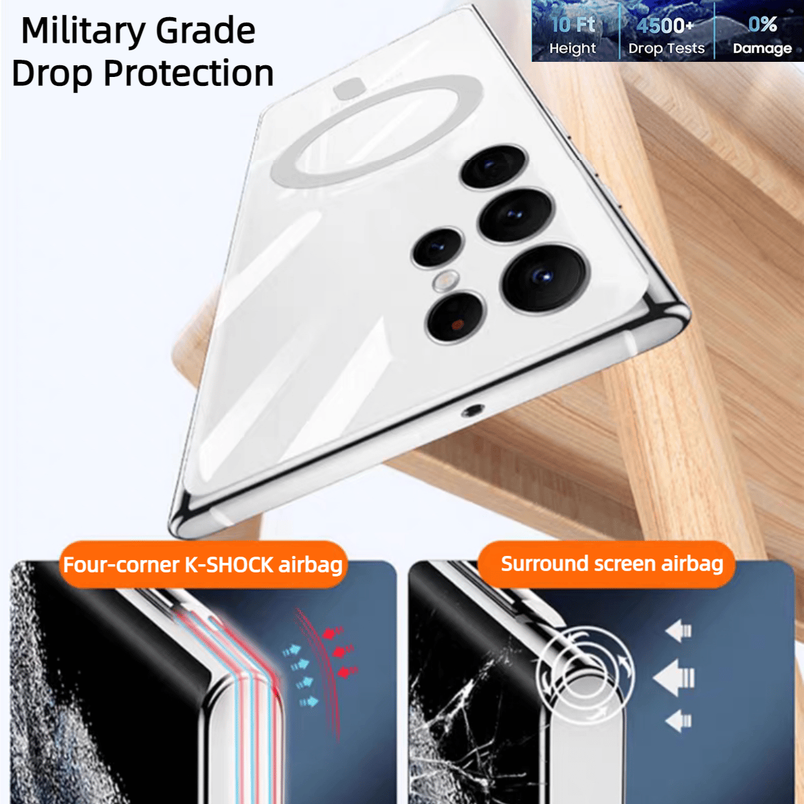 Avtoit | Transparent Luxury Coating Magnetic Cover for Samsung