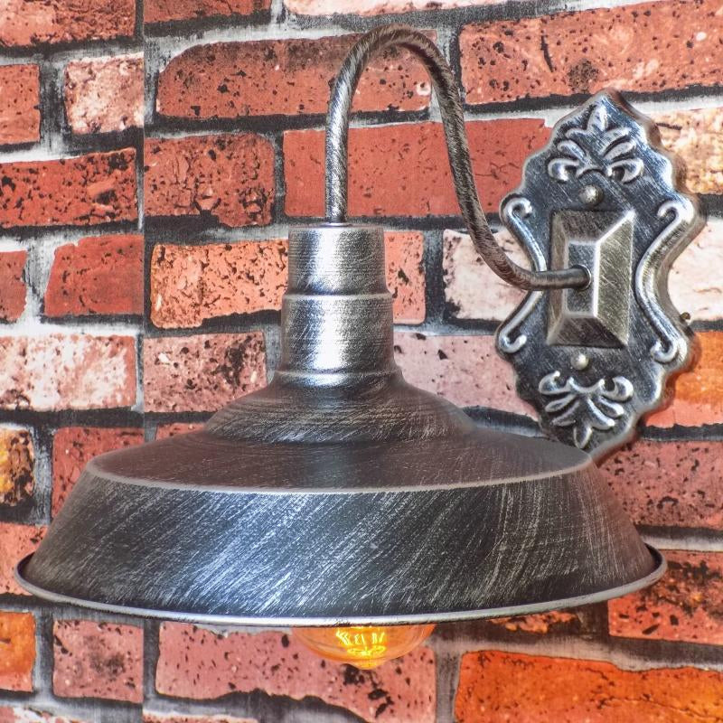 Avtoit | 1 Light Barn Wall Mount Light Antique Style Copper/Rust Wrought Iron Wall Lamp for Balcony