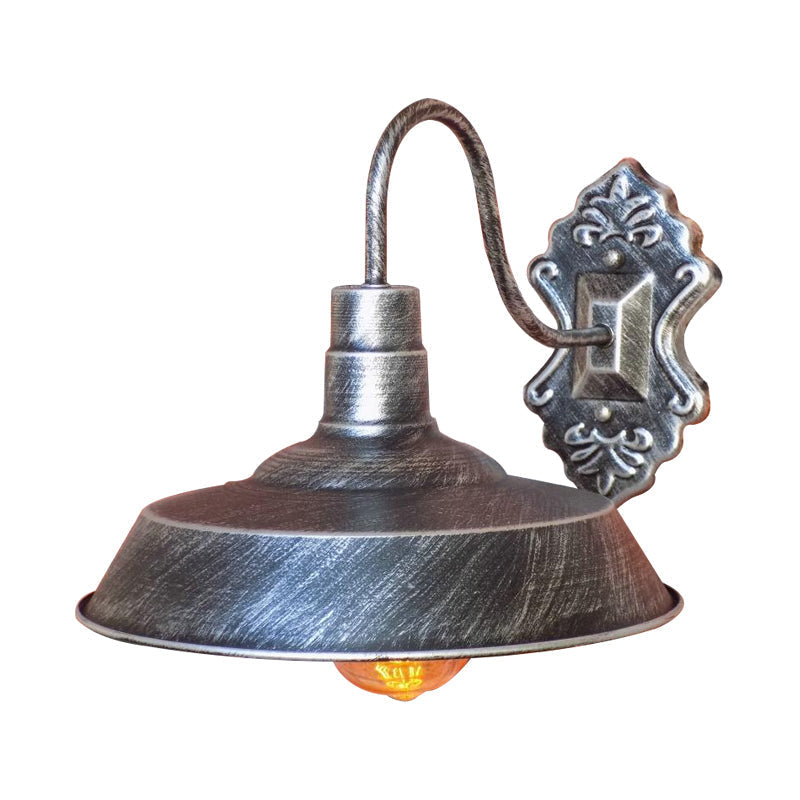 Avtoit | 1 Light Barn Wall Mount Light Antique Style Copper/Rust Wrought Iron Wall Lamp for Balcony