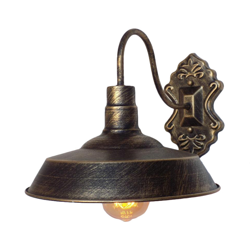 Avtoit | 1 Light Barn Wall Mount Light Antique Style Copper/Rust Wrought Iron Wall Lamp for Balcony