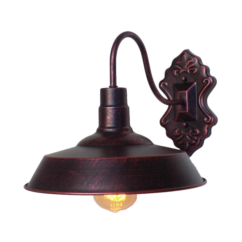 Avtoit | 1 Light Barn Wall Mount Light Antique Style Copper/Rust Wrought Iron Wall Lamp for Balcony