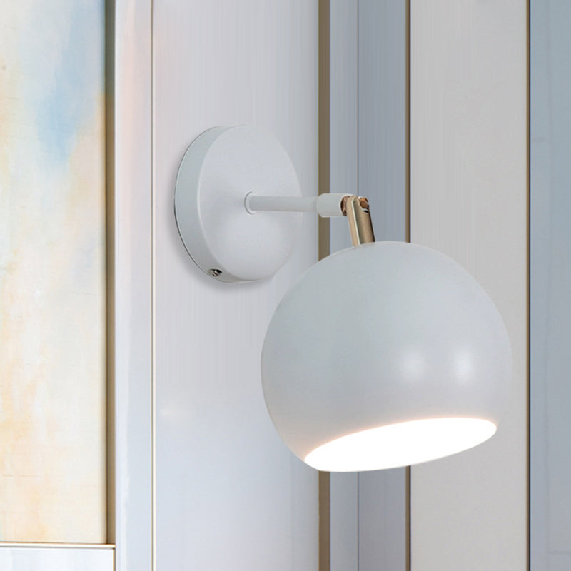 Avtoit | Adjustable Global Bedroom Wall Lamp Light Fixture Industrial Style Metal 1 Light White Wall Fixture Light