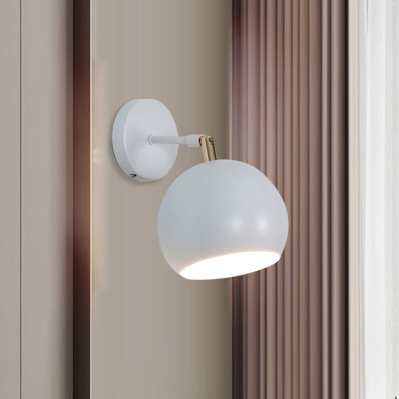 Avtoit | Adjustable Global Bedroom Wall Lamp Light Fixture Industrial Style Metal 1 Light White Wall Fixture Light