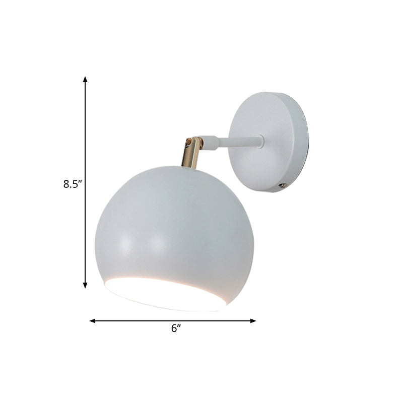 Avtoit | Adjustable Global Bedroom Wall Lamp Light Fixture Industrial Style Metal 1 Light White Wall Fixture Light