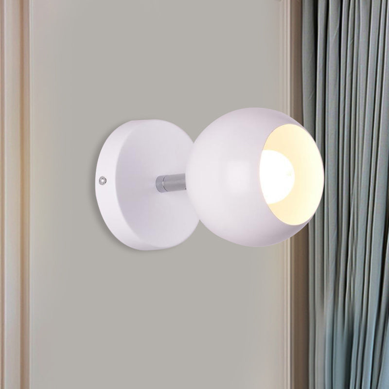 Avtoit | Retro Style Global Wall Lighting 1 Light Metal Wall Lamp in White for Living Room