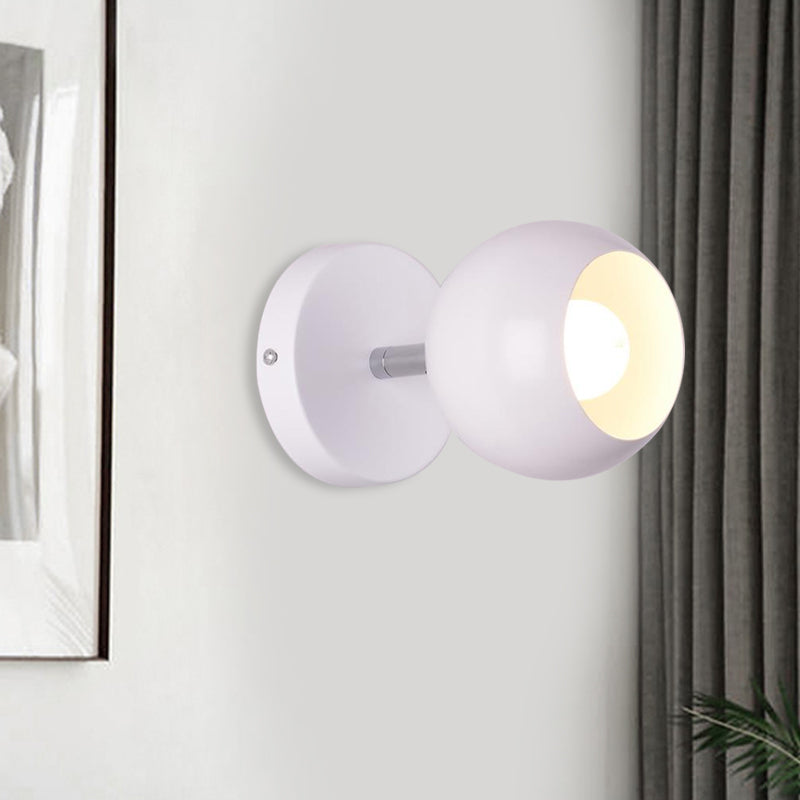 Avtoit | Retro Style Global Wall Lighting 1 Light Metal Wall Lamp in White for Living Room