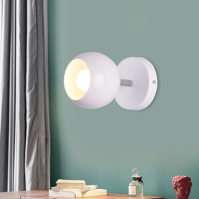 Avtoit | Retro Style Global Wall Lighting 1 Light Metal Wall Lamp in White for Living Room