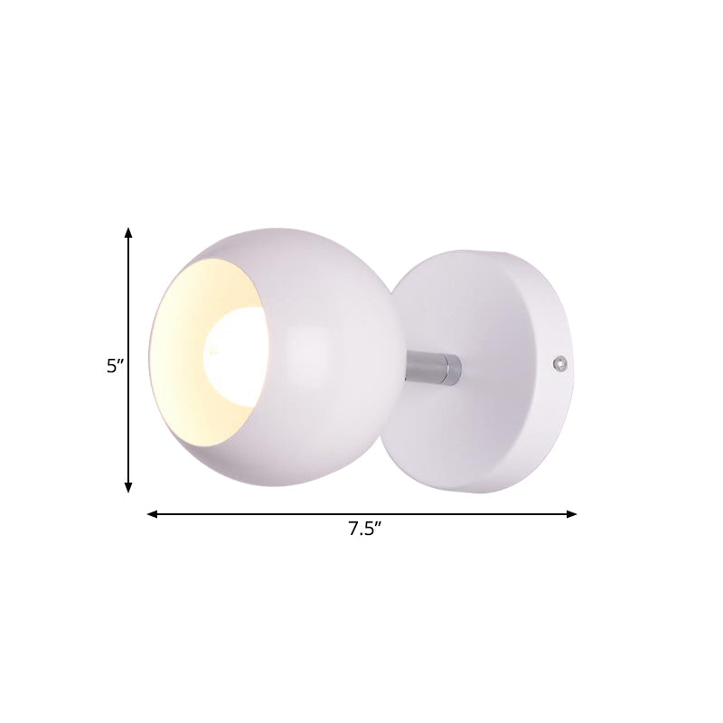 Avtoit | Retro Style Global Wall Lighting 1 Light Metal Wall Lamp in White for Living Room