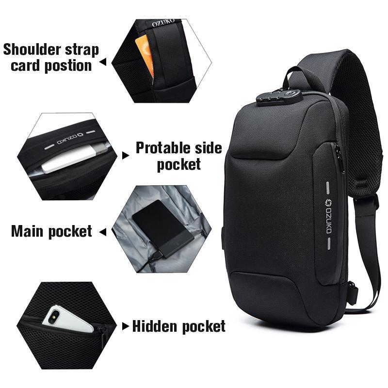 Anti-Theft Backpack with 3-Digit Lock and USB Charging Port