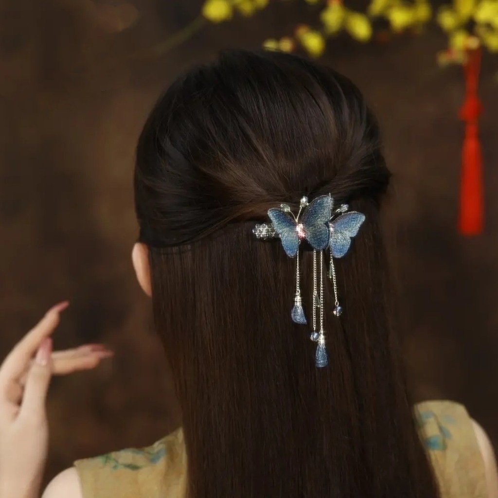 Avtoit | Temperament Butterfly Rhinestone Tassel Hair Clip
