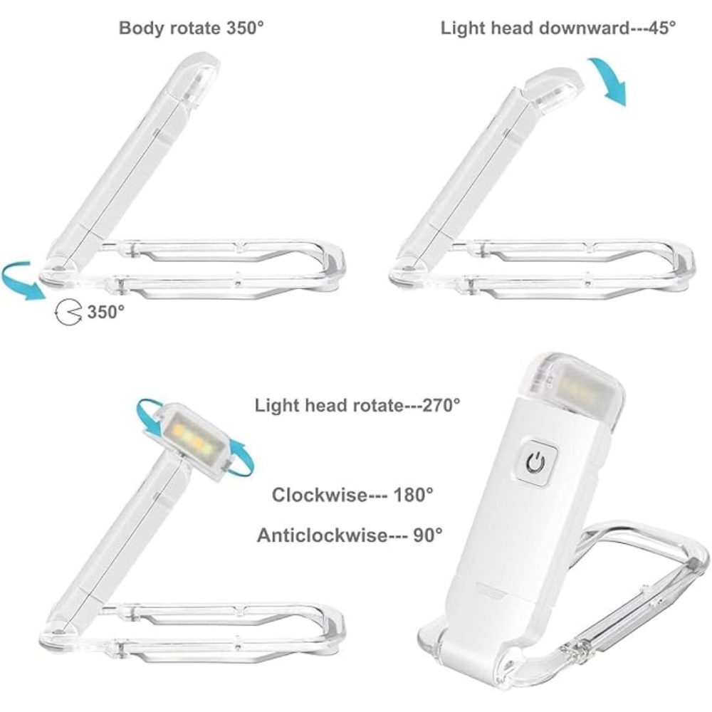 Avtoit | Book Reading Lights - Adjustable LED Clip-on Rechargeable Book Light, USB Powered for Reading in Bed, Best for Bookworms and Kids