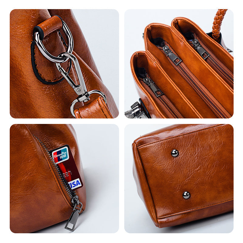 Avtoit | New handbags made of oil wax leather Boston, large tote bag made of soft leather