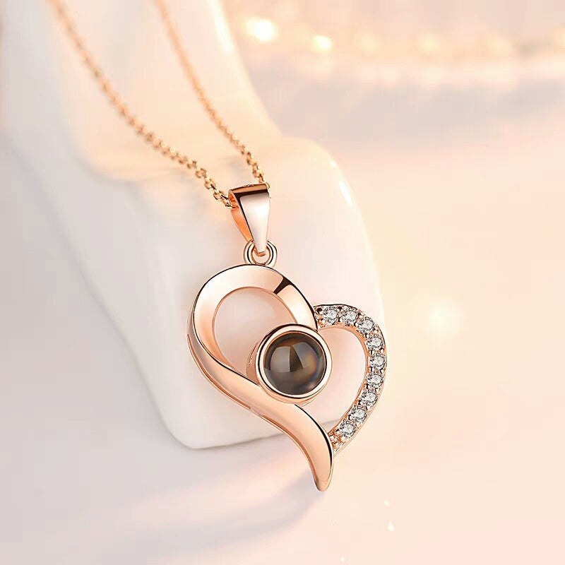 Avtoit | I love you roses bloom necklace in 100 languages gift set
