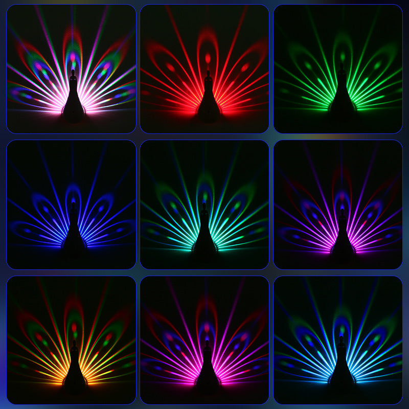 Avtoit | GlowyPeacock – Colourful 3D Wall Lamp with Remote Control and Timer