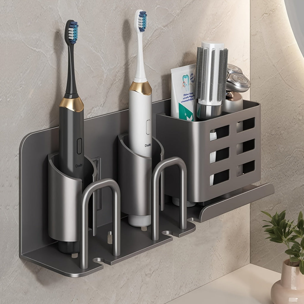 Avtoit | BristleHub Wall-Mounted Electric Toothbrush Holder – Aluminium Bathroom Organiser with Drainage Holes