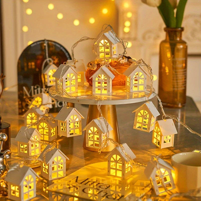 Avtoit | LED fairy lights with mini houses - Decorative Christmas lighting for indoor use