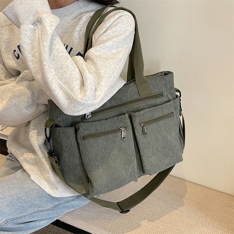 Avtoit | Solid Color Corduroy Tote Bag