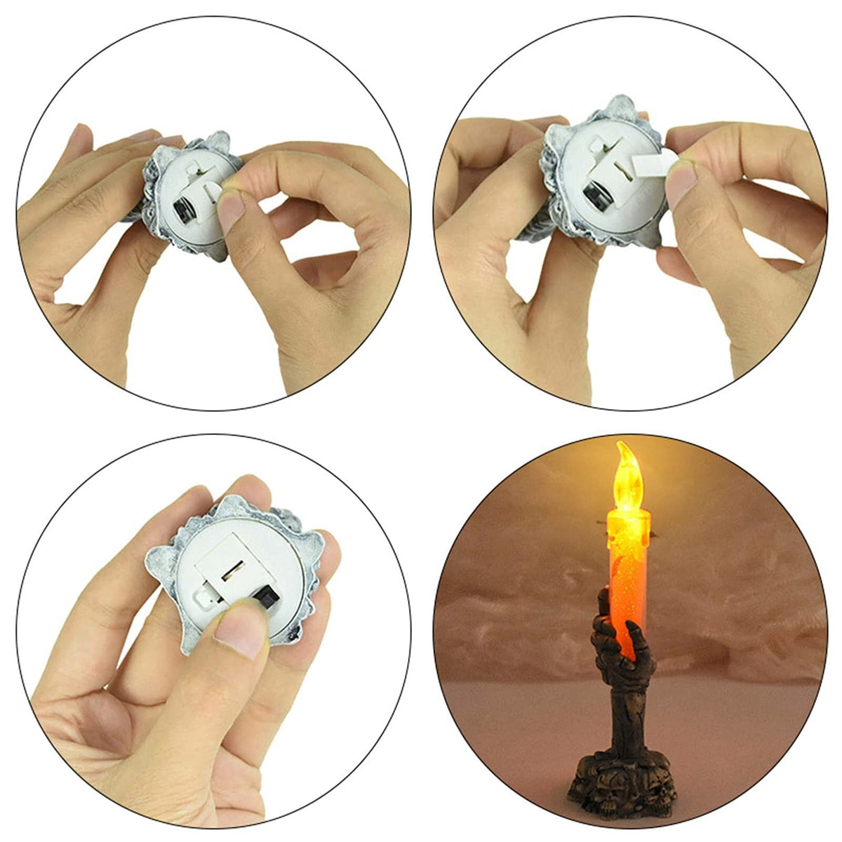 Avtoit | Halloween Ghost Hand Electronic Skeleton Candle Halloween Party Bar Props Decoration Glitter Lamp