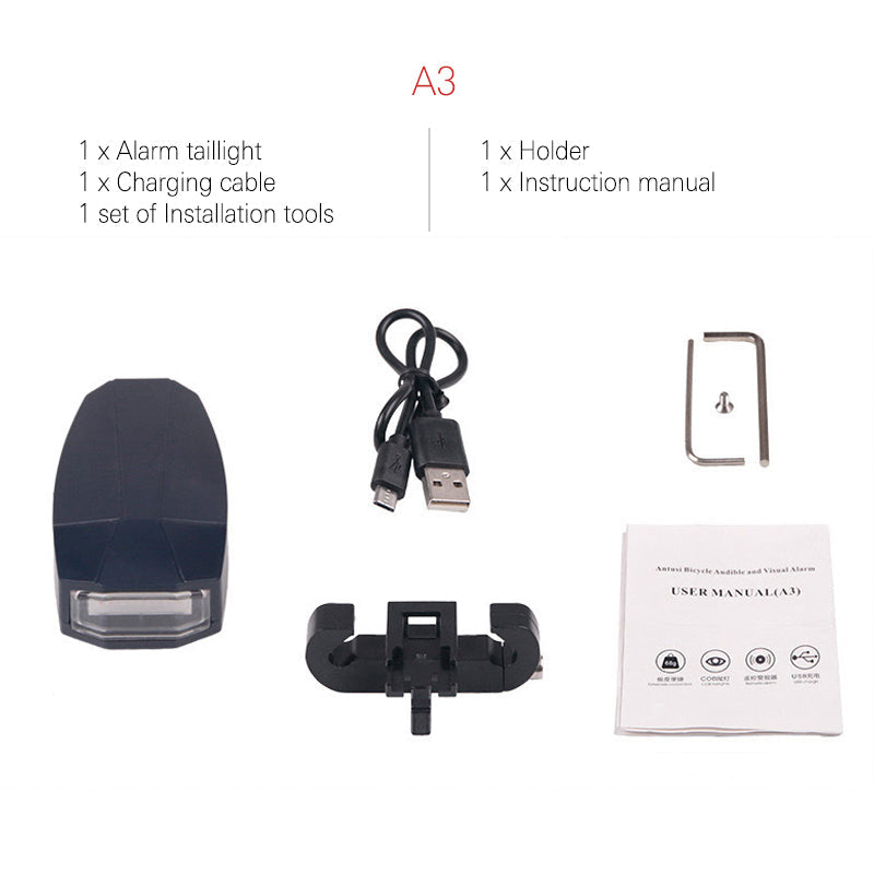 Avtoit | Bicycle Rear Light Remote Control Alarm Lock