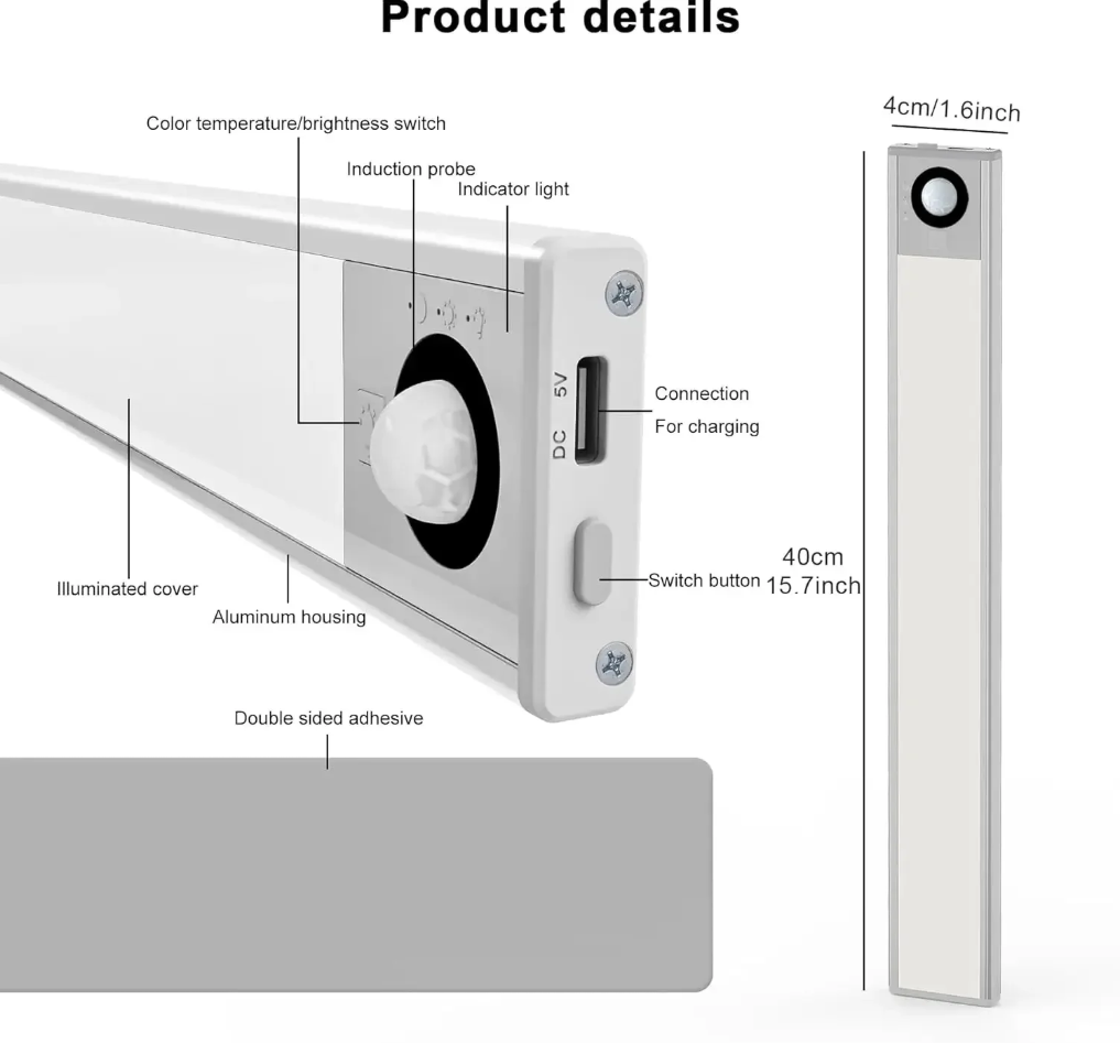 Avtoit | GlowSense LED Motion Sensor Closet Light | Wireless | Energy Efficient | Easy Installation
