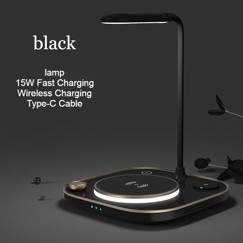 Avtoit | 5-in-1 Desktop Lamp with 3 Wireless Charging Modules & Adjustable Light, for Home & Office