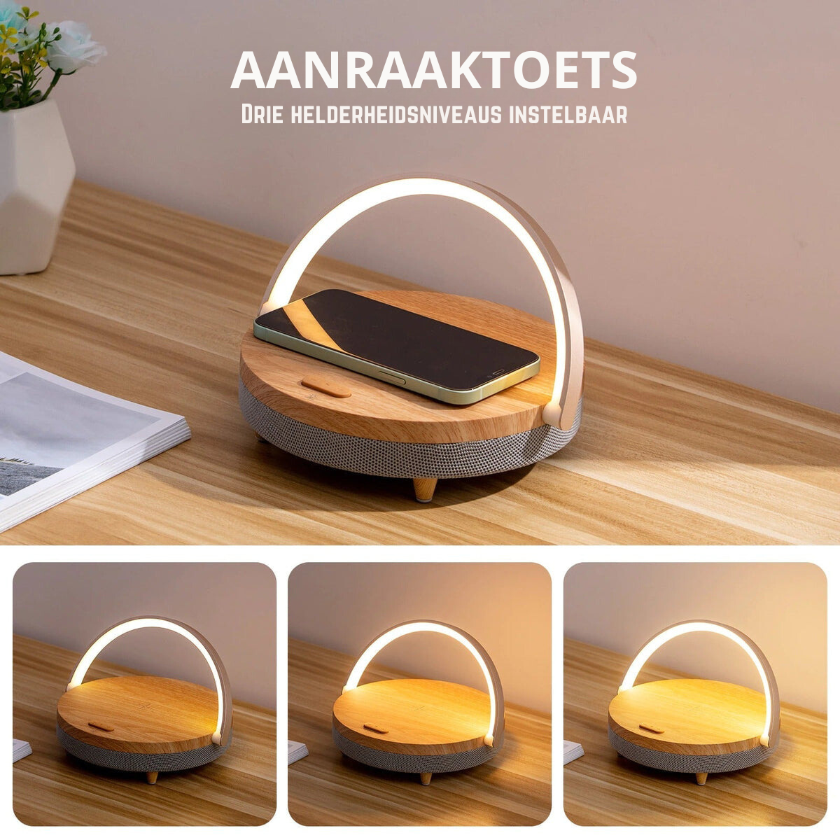 Avtoit | 3-in-1 LED Lamp, Bluetooth Speaker & Wireless Charger | Smart Desk Light