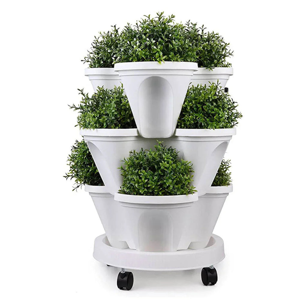 Avtoit | Space-saving stackable plant pots – Vertical planting system with wheels