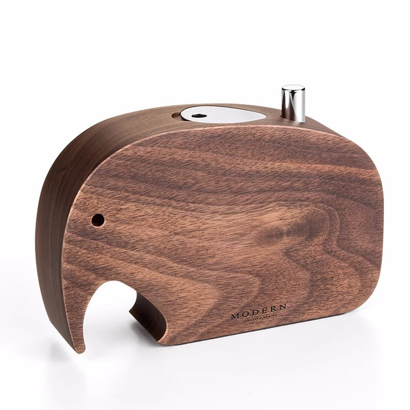 Avtoit | Push-To-Dispense Solid Wood Elephant Toothpick Holder