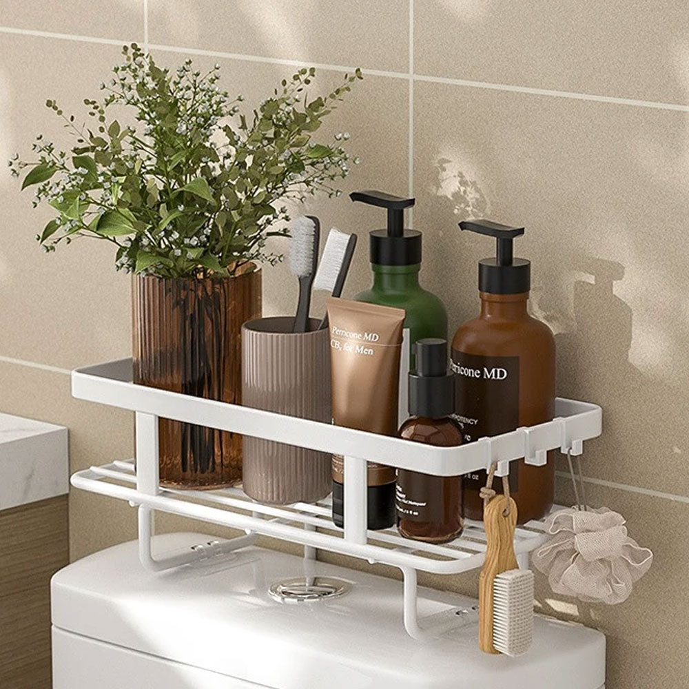 Avtoit | AboveRack | Bathroom Shelf Black No Drilling Narrow