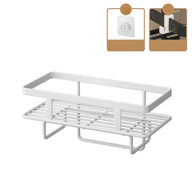 Avtoit | AboveRack | Bathroom Shelf Black No Drilling Narrow