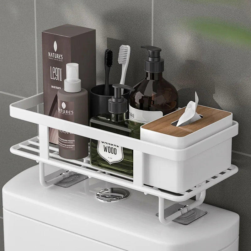 Avtoit | AboveRack | Bathroom Shelf Black No Drilling Narrow