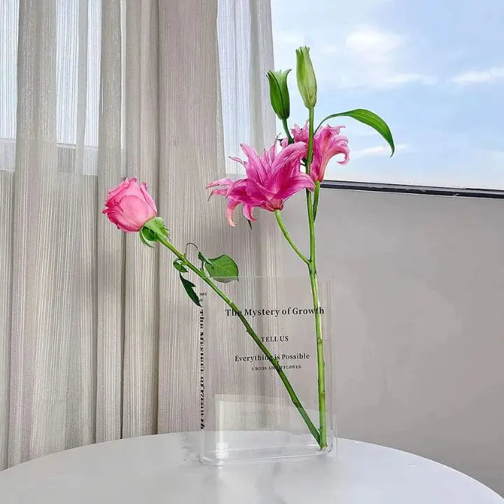Avtoit | Acrylic Book Vase – Modern Design with Invisible Book Look