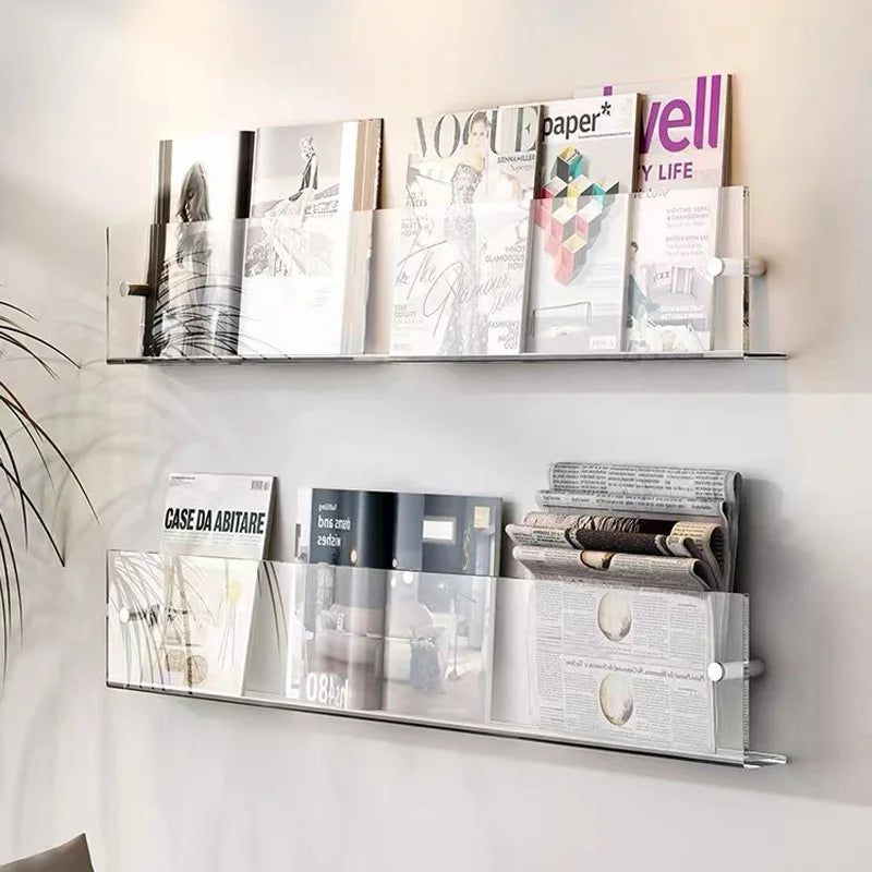 Avtoit | ClearLine – Stylish Acrylic Wall Shelf for Magazines