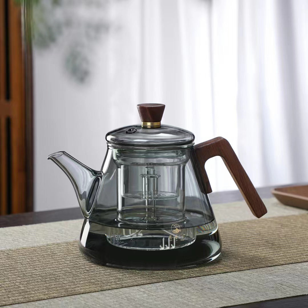 Avtoit | Aetheris Glass Brew Teapot – Heat-Resistant Glass Teapot with Wooden Handle & Infuser (900ml)