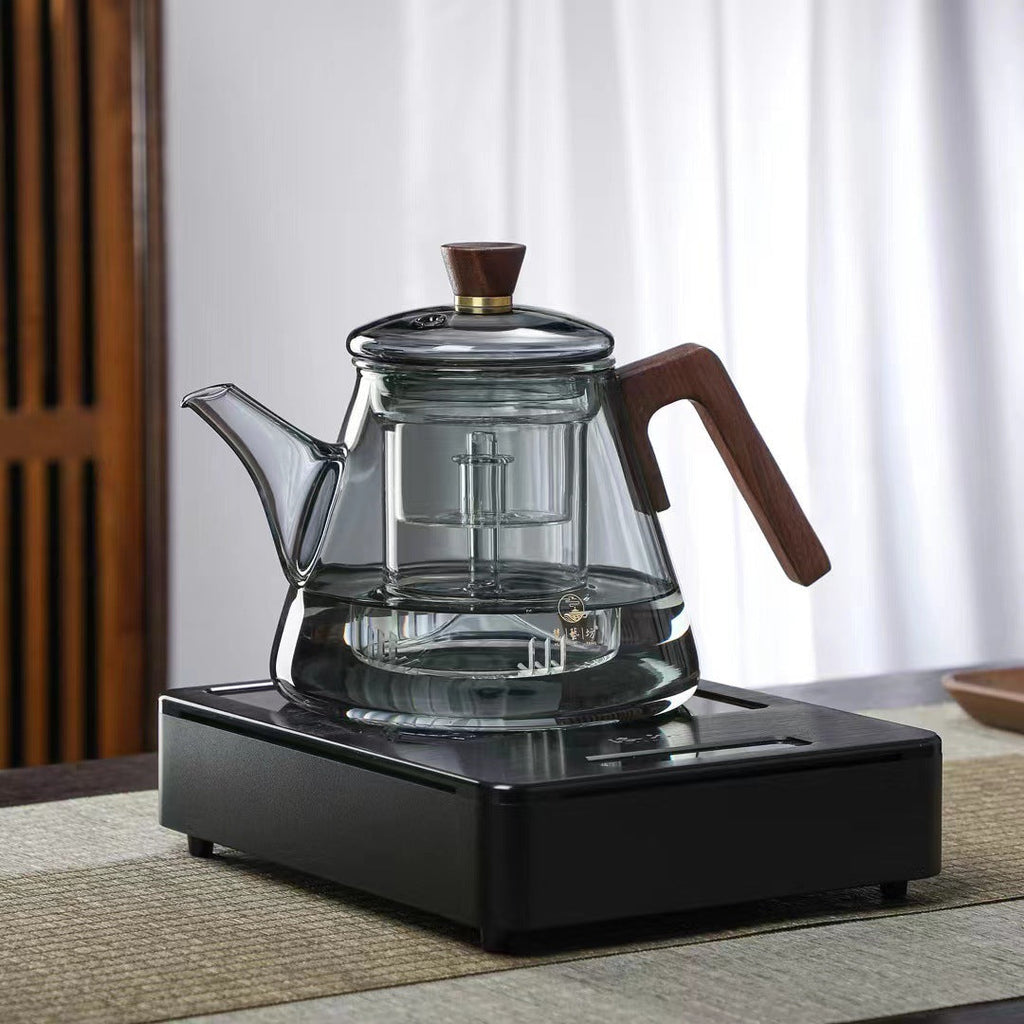 Avtoit | Aetheris Glass Brew Teapot – Heat-Resistant Glass Teapot with Wooden Handle & Infuser (900ml)