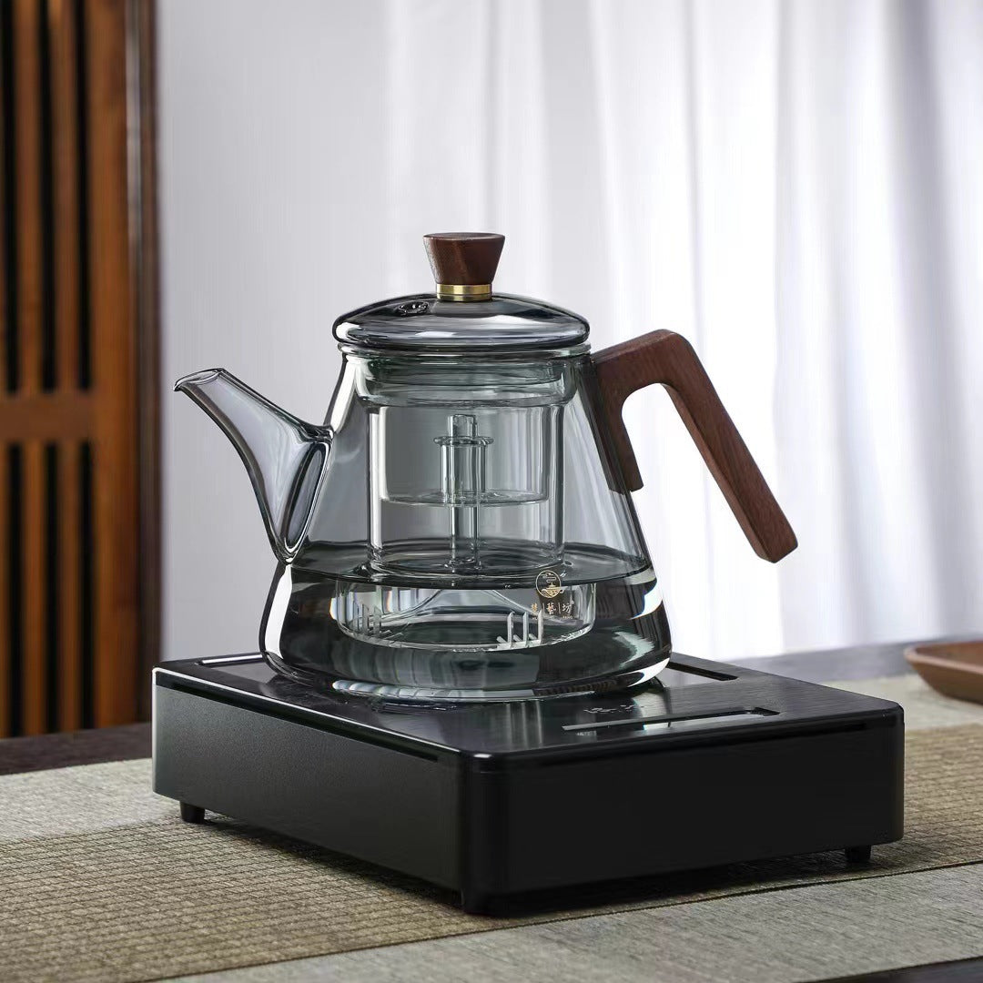 Avtoit | Aetheris Glass Brew Teapot – Heat-Resistant Glass Teapot with Wooden Handle & Infuser (900ml)