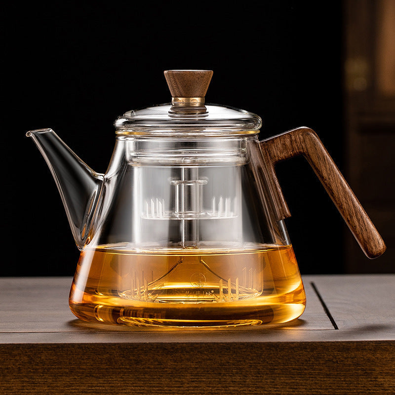 Avtoit | Aetheris Glass Brew Teapot – Heat-Resistant Glass Teapot with Wooden Handle & Infuser (900ml)