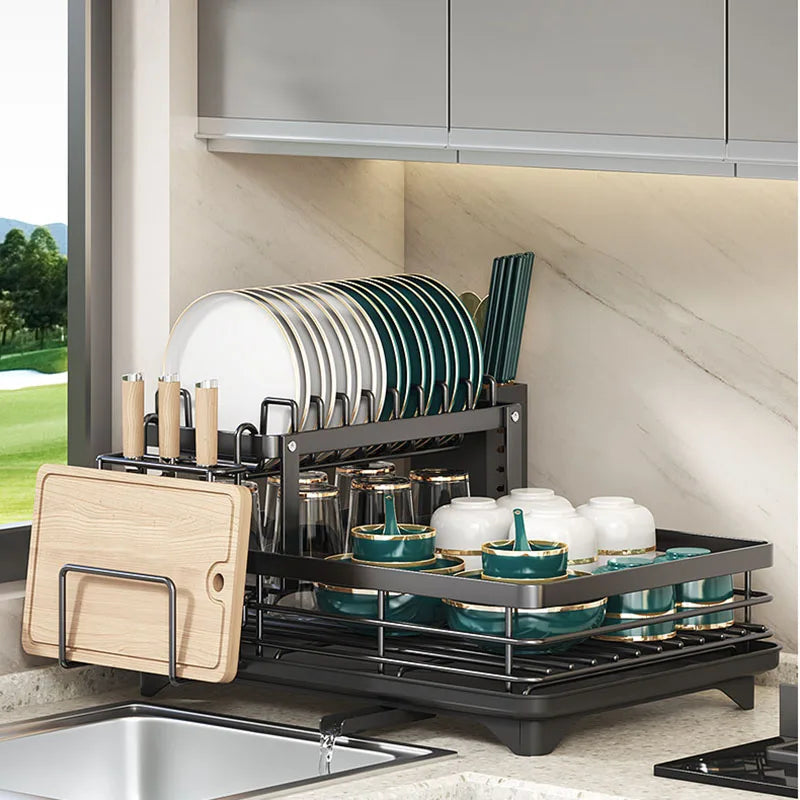 Avtoit | Adjustable Dish Drying Rack – Space-Saving Kitchen Drainer for Small & Large Kitchens