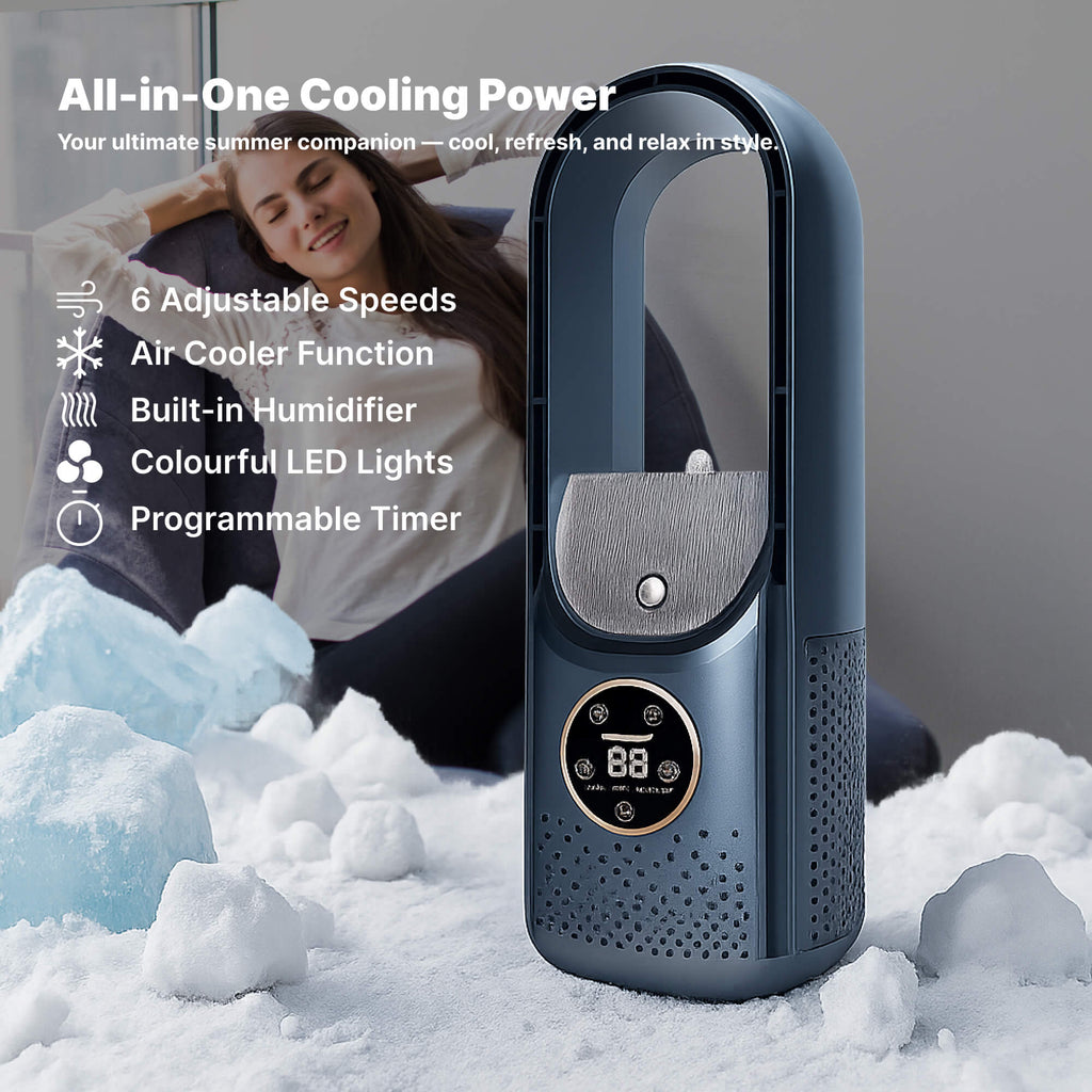 Avtoit | Bladeless Portable Fan | Ultra-Quiet, Ergonomic Design & Ideal for Home and Office Use