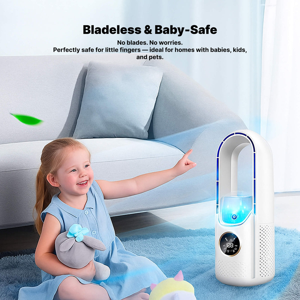 Avtoit | Bladeless Portable Fan | Ultra-Quiet, Ergonomic Design & Ideal for Home and Office Use