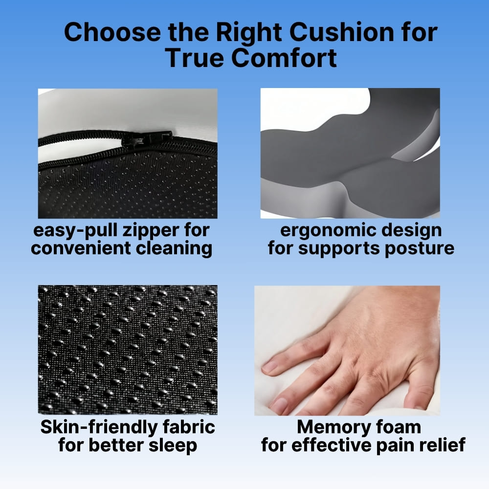 Avtoit | All-in-One Orthopedic Memory Foam Seat - Cushion Seat and Back Cushion for Pain Relief and Comfort