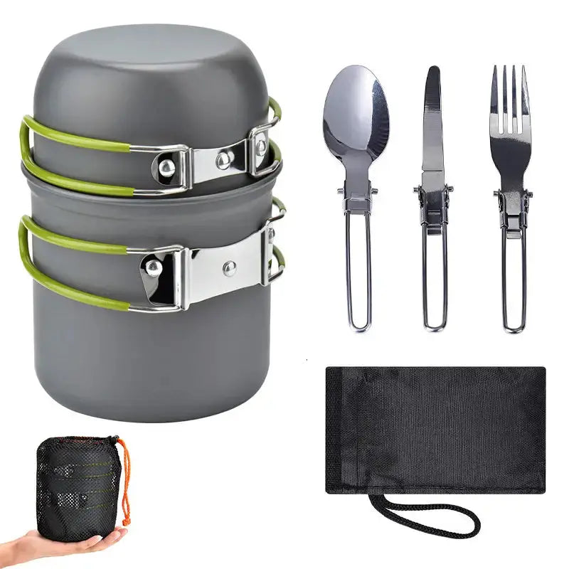 Avtoit | Camping Cookware Set with Stainless Steel Cutlery and Carry Bag