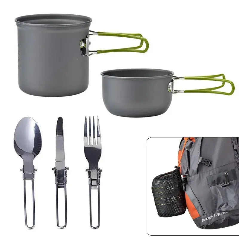 Avtoit | Camping Cookware Set with Stainless Steel Cutlery and Carry Bag