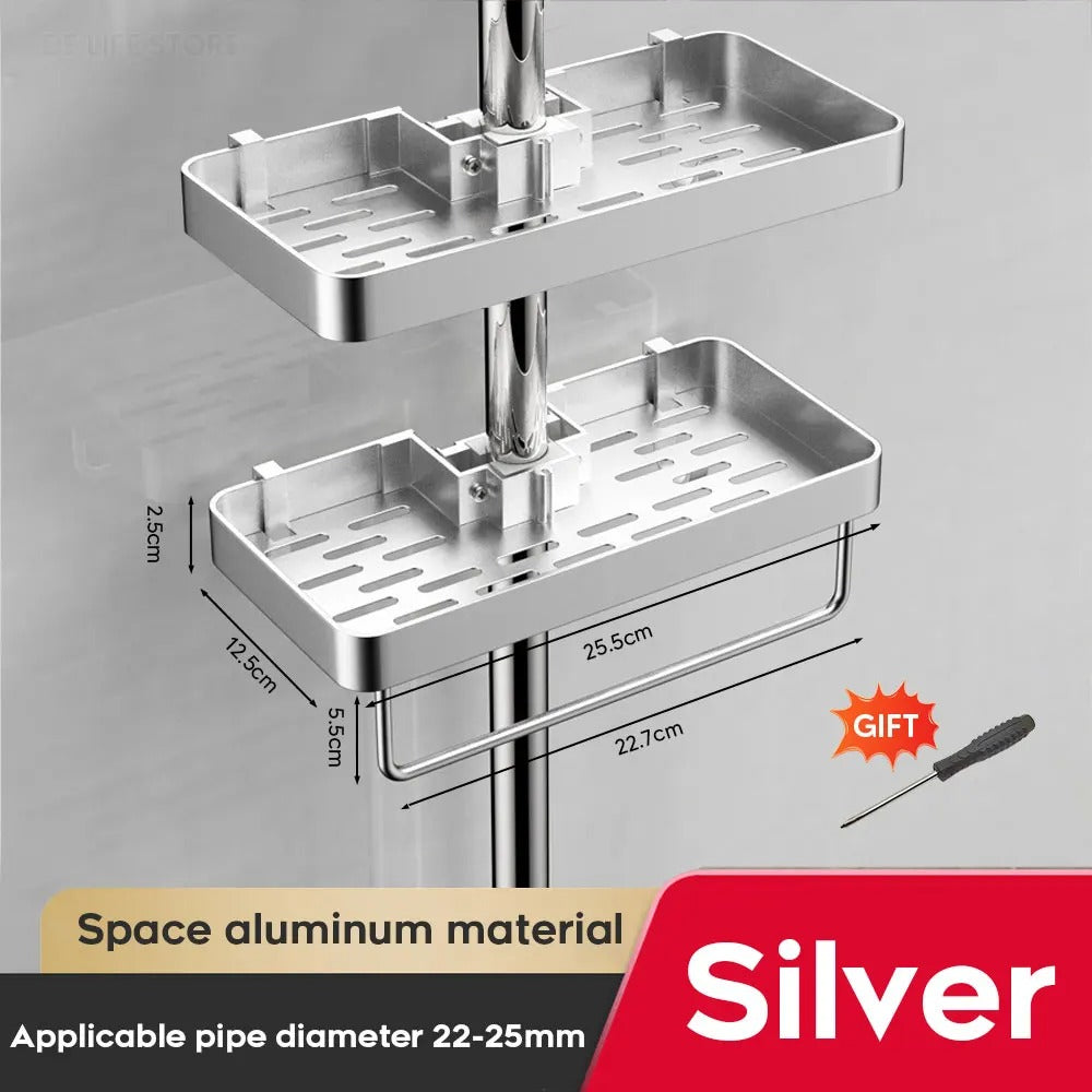 Avtoit | Aluminum Shower Shelf Without Drilling | Practical Shower Tray