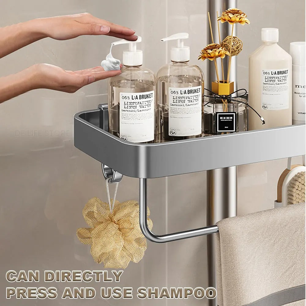 Avtoit | Aluminum Shower Shelf Without Drilling | Practical Shower Tray